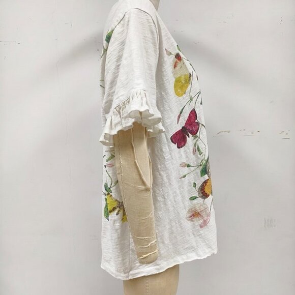 BlueVelvet Butterfly Top With Ruffle Sleeve - Picture 8 of 9